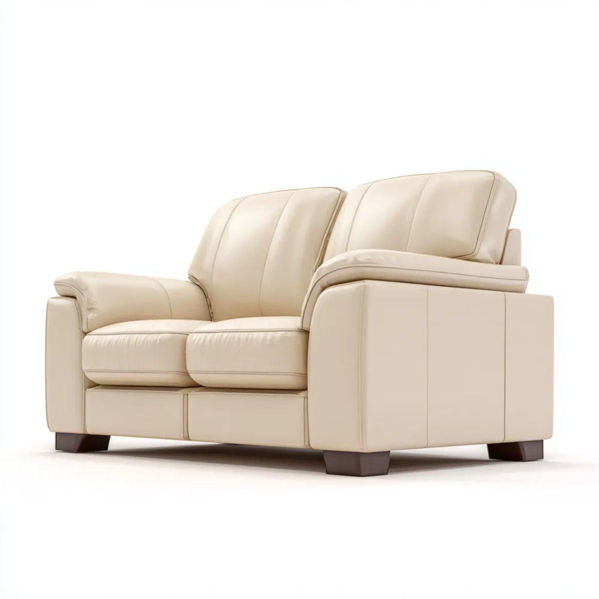 Kremowa sofa dwuosobowa ze skóry syntetycznej 170 x 90 x 92 cm
