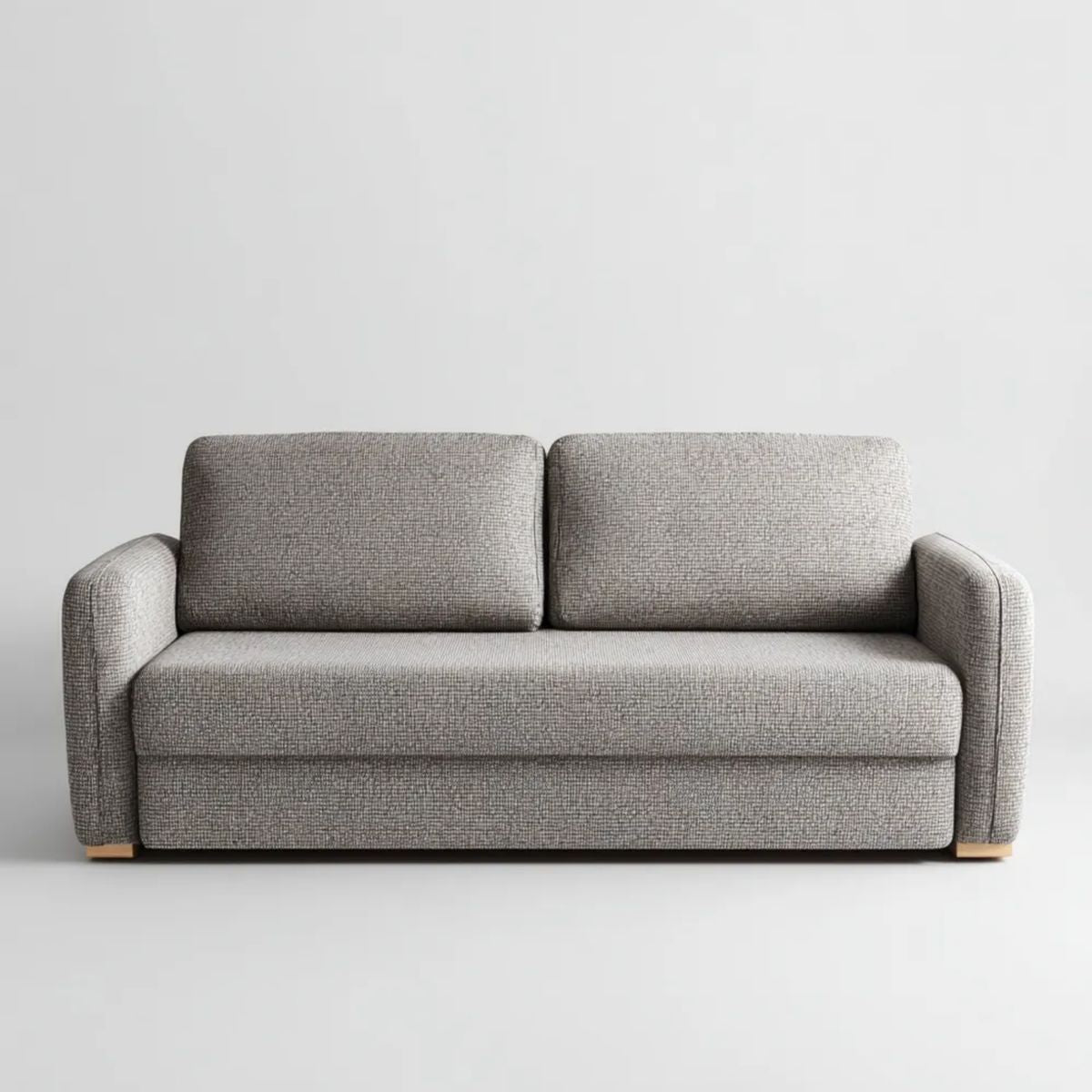Sofa dwuosobowa szara z tapicerką poliestrową 200 × 90 × 85 cm