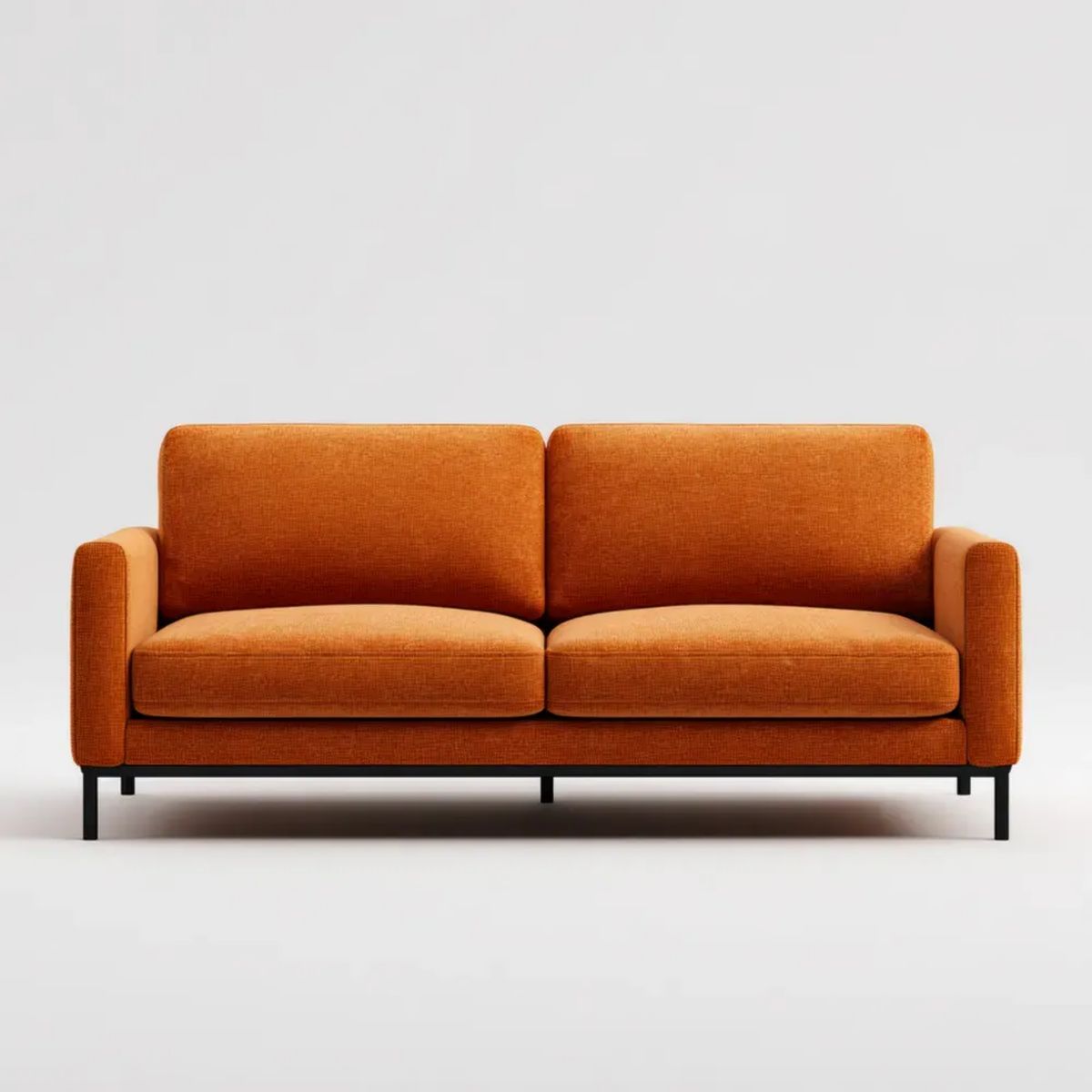 Dwuosobowa sofa z tapicerką poliestrową, pomarańczowo-czarna, 180 × 85 × 82 cm