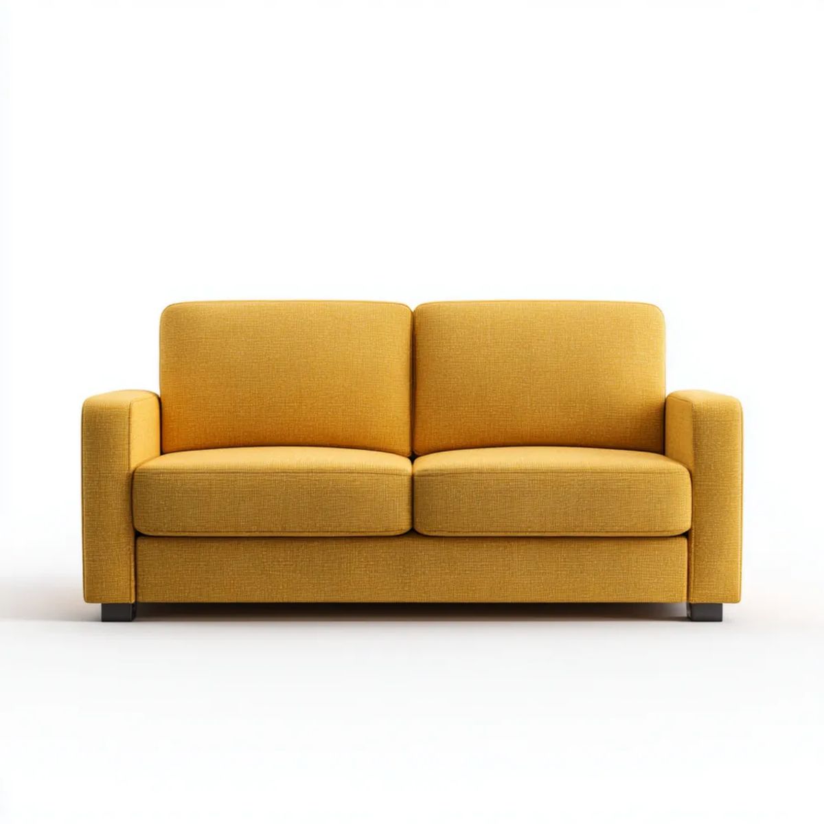 Sofa dwuosobowa musztardowa z tapicerką poliestrową 160 x 85 x 85 cm