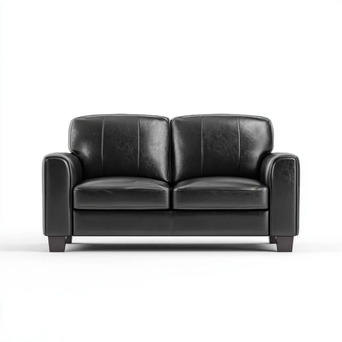 Dwuosobowa sofa z ekoskóry czarna 150 x 85 x 88 cm