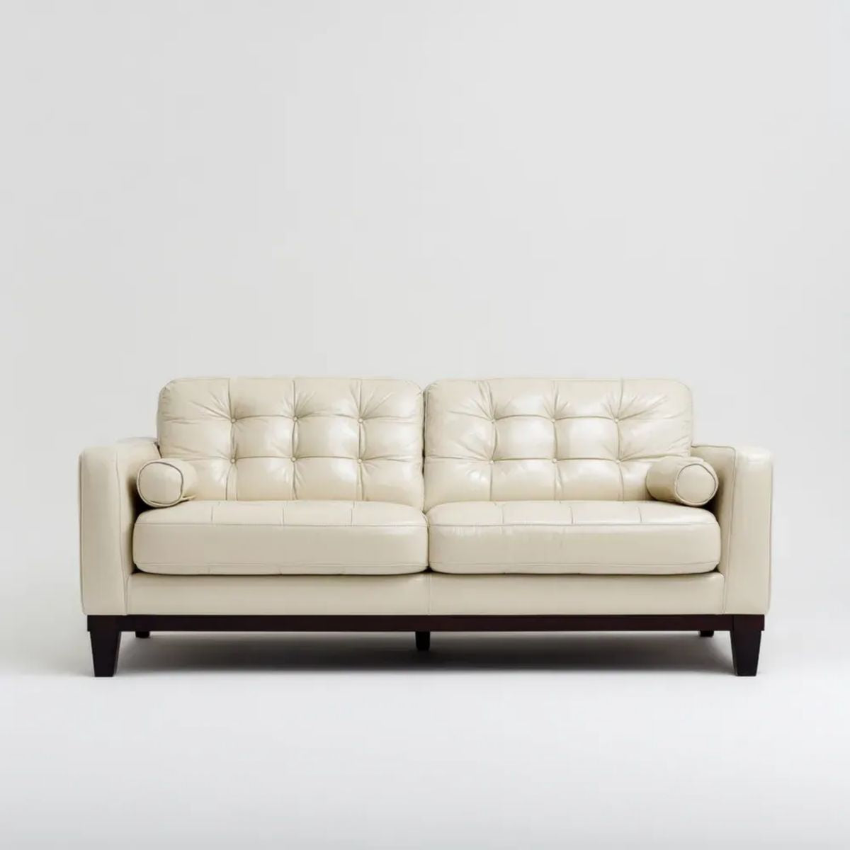 Sofa 2-osobowa ze skóry PU kremowa, 200 x 88 x 88 cm