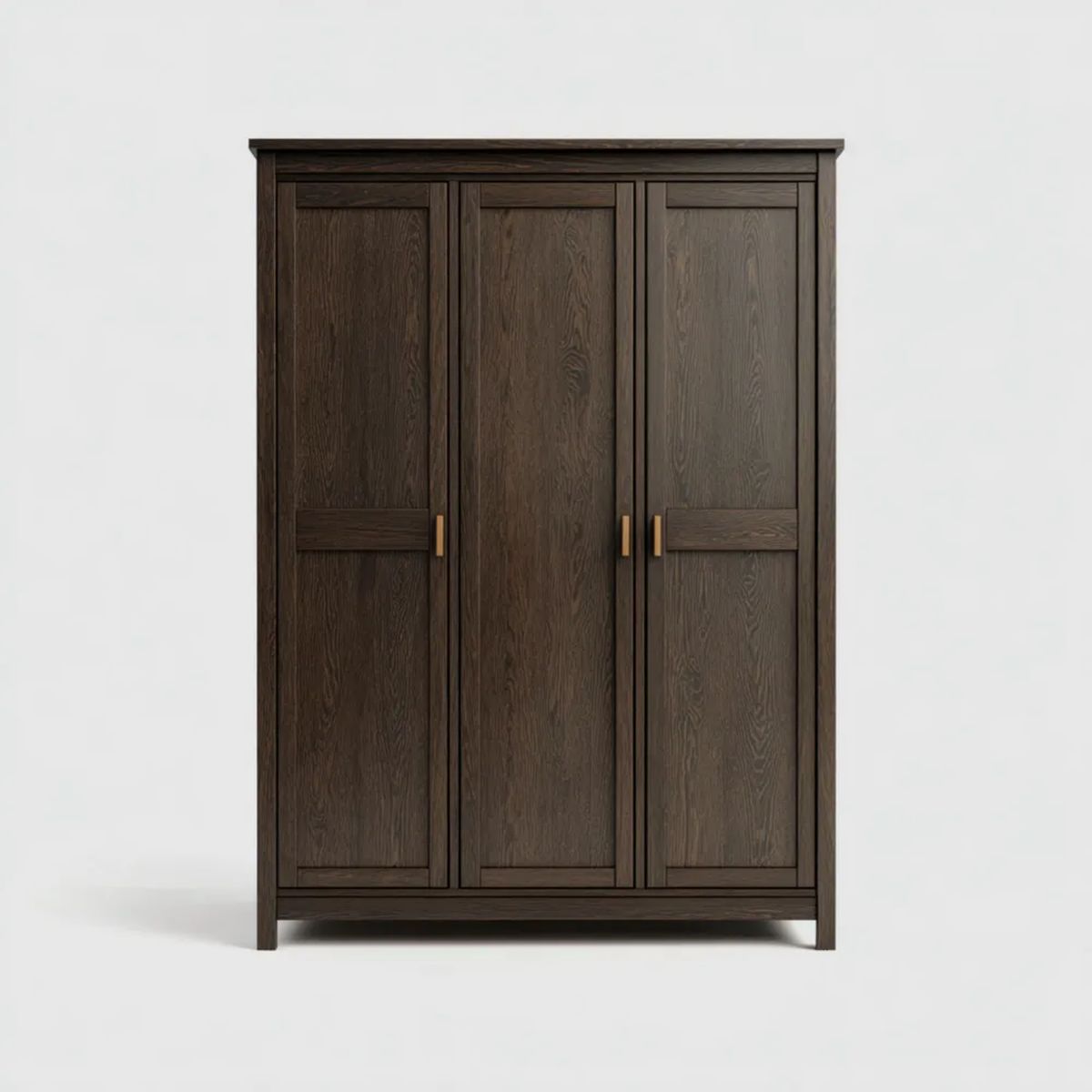 Trzydrzwiowa szafa brązowa z płyty MDF z dekoracyjną okleiną 200 x 150 x 60 cm