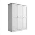 Biała trzydrzwiowa szafa z płyty MDF 150 × 60 × 200 cm