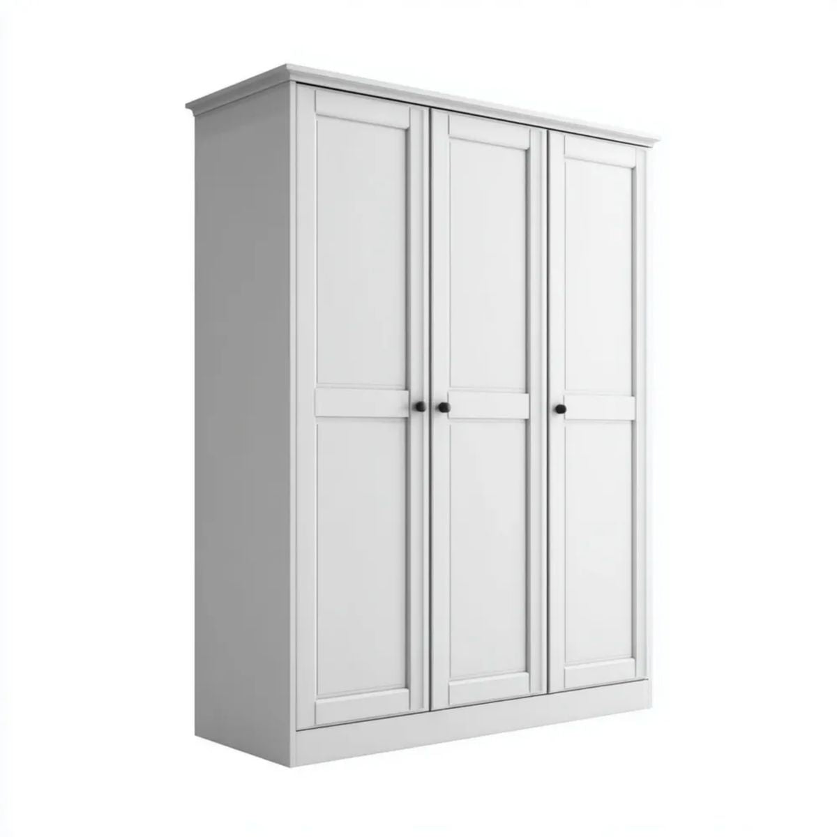 Biała trzydrzwiowa szafa z płyty MDF 150 × 60 × 200 cm