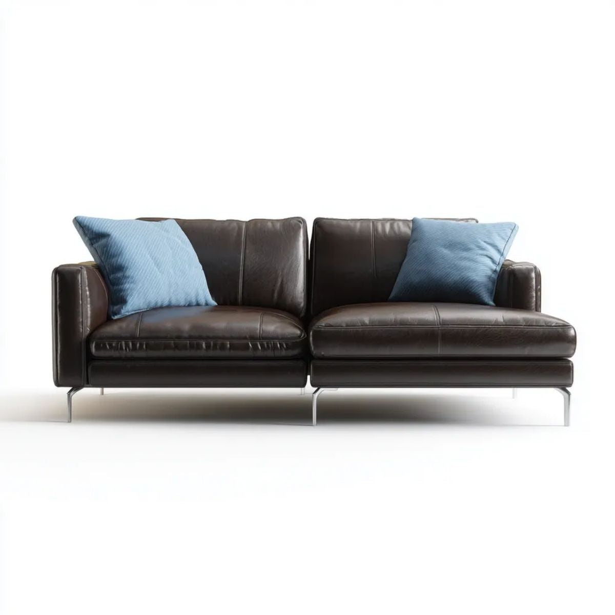 Sofa dwuosobowa ciemnobrązowa z tapicerką z PU, 180 x 90 x 85 cm