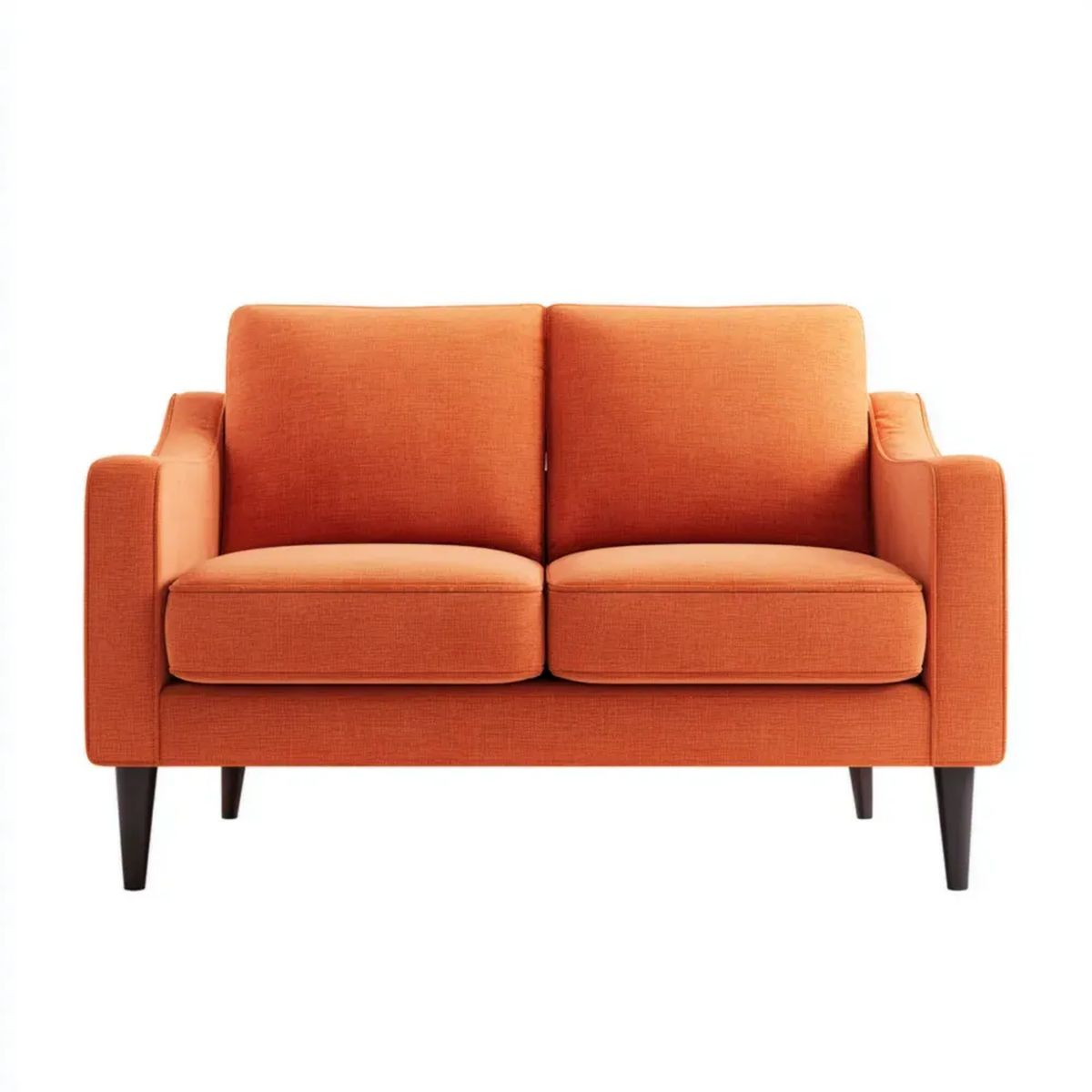Dwuosobowa sofa z tapicerką poliestrową, pomarańczowo-czarna, 150 x 85 x 85 cm