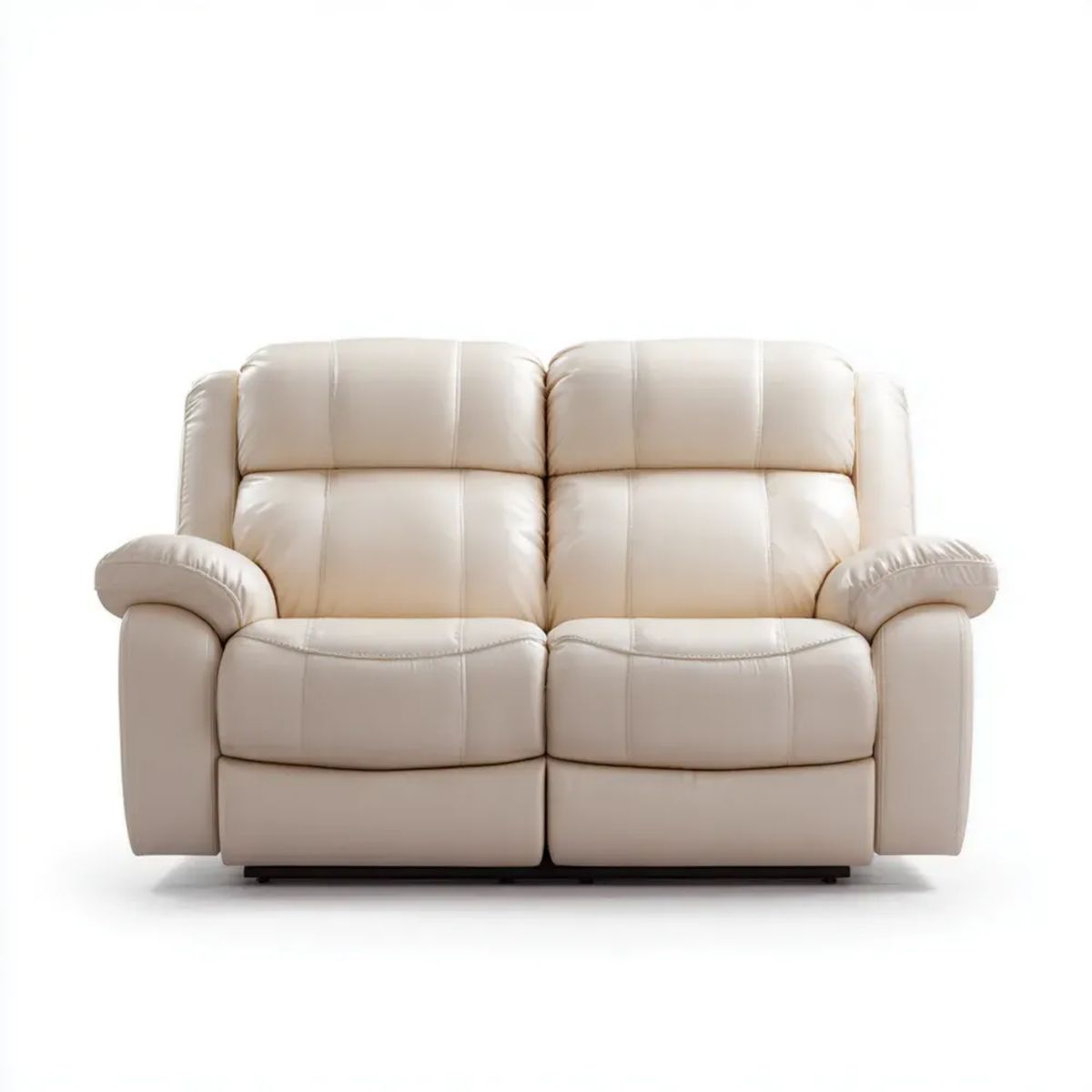 Sofa 2-osobowa kremowa z tapicerką PU 160 × 90 × 100 cm