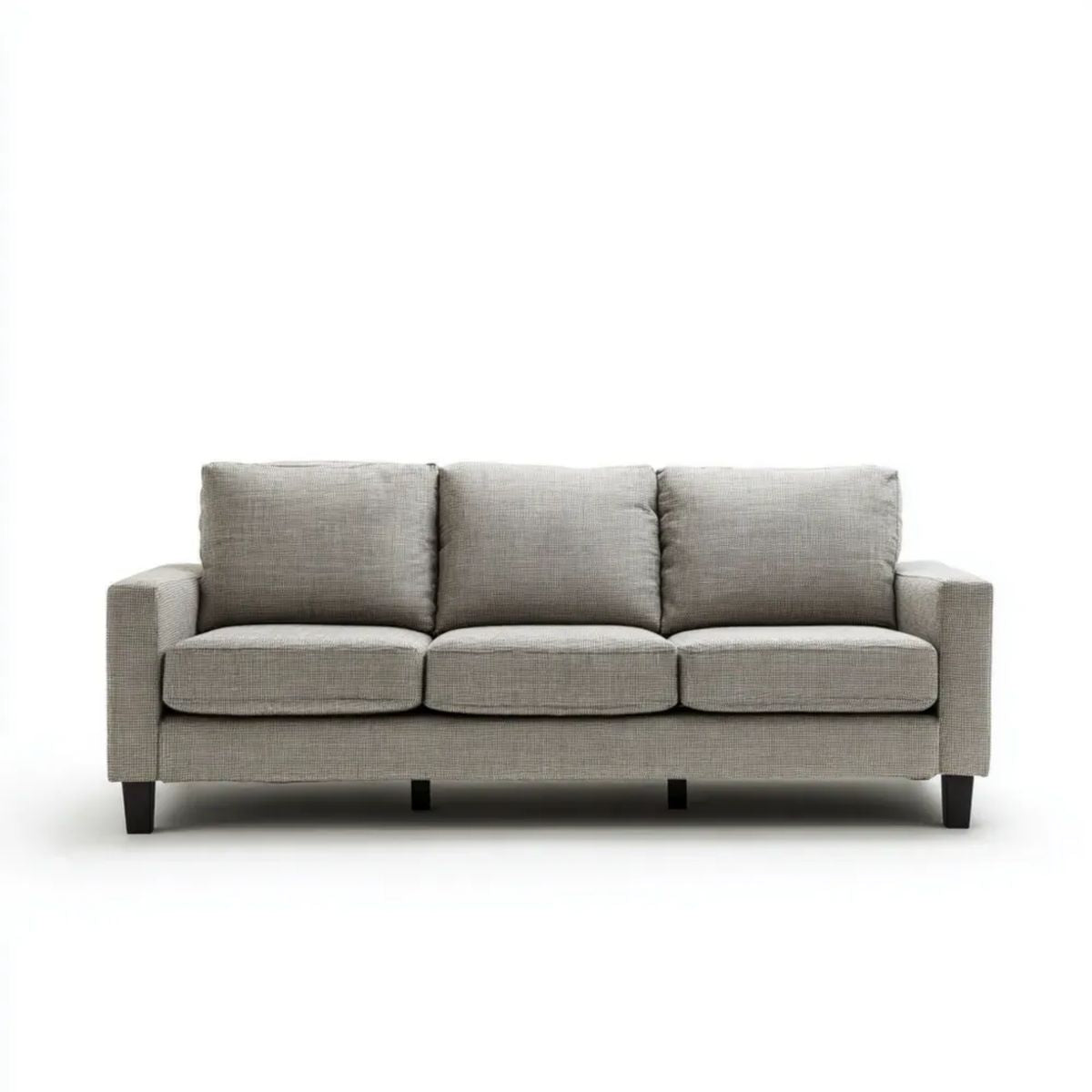 Trzyosobowa sofa z tkaniny, szara, 220 x 90 x 85 cm